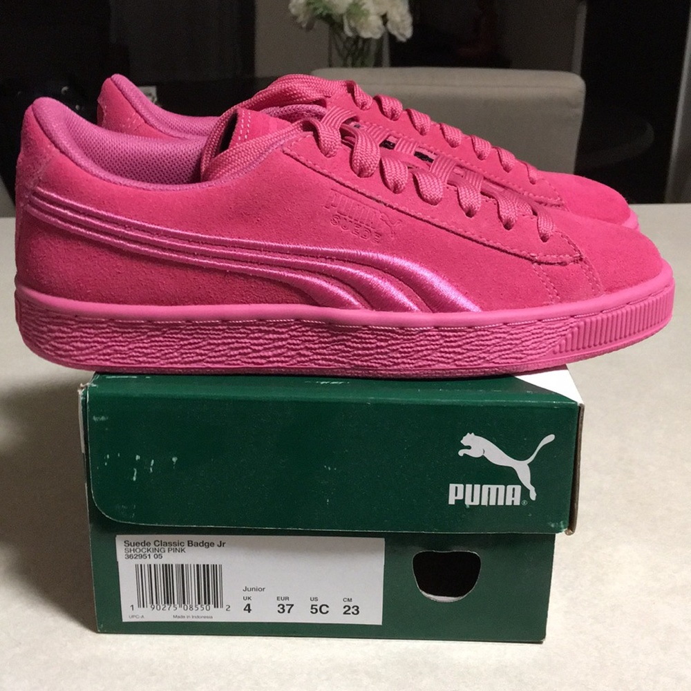 Pink Suede Pumas size 5